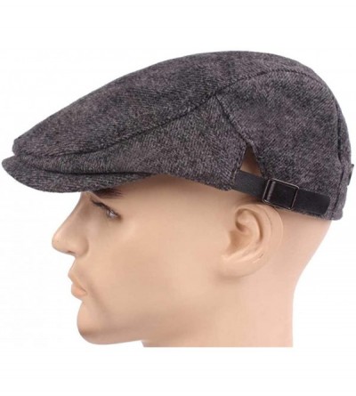 Newsboy Caps Newsboy Cap Beret Men Women Flat Caps Cotton Plaid Hat Outdoors - Coffee - CG18I8EM5Q4 $16.17