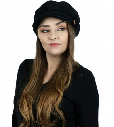 Newsboy Caps Newsboy Cap for Women Cancer Headwear Chemo Hat Ladies Head Coverings Tweed Corduroy - Black - CQ18I8YKXWK $16.48