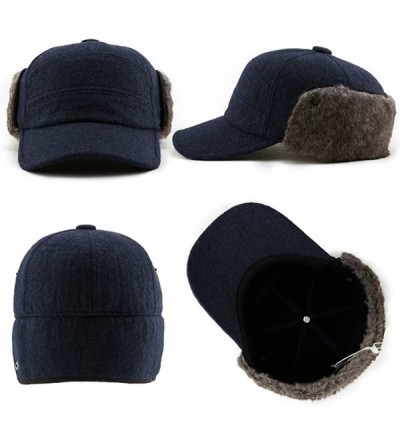 Newsboy Caps Wool/Cotton/Denim Baseball Cap Men Hunting Dad Hats Sports Earflap Unisex - 67134_navy - CE12NU23GOQ $17.71