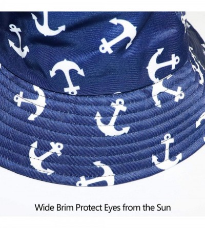 Bucket Hats Women's Summer Bucket Hat Outdoor Sun UV Protection Casual Fishing Cap - Anchor - CO192U20Q2O $15.81