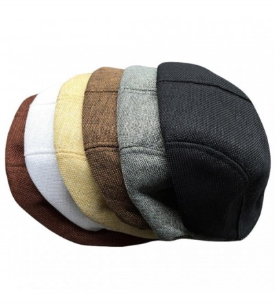 Newsboy Caps Beret Hat for Men-Outdoor Sun Visor Hat Unisex Adjustable Peaked Cap Newsboy Hat (Dark Gray) (Brown) - Brown - C...
