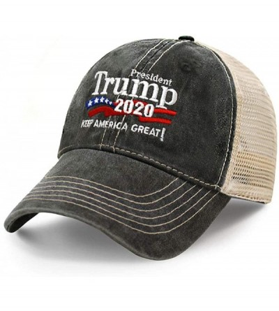 Baseball Caps Trump 2020 Keep America Great Campaign Embroidered US Hat Baseball Cotton Cap - Trucker Charcoal - CI18GGG6GLC ...