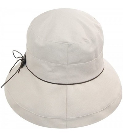 Sun Hats Womens Floppy Wide Brim Hat-Summer Sun Beach Bucket Hat Packable Cap - Bucket Hat Beige - CI18DOOG5YY $15.20