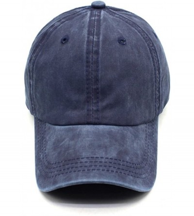 Baseball Caps Unisex Vintage Washed Distressed Baseball-Cap Twill Adjustable Dad-Hat - A05-navy - CM18C0XCSOQ $11.50