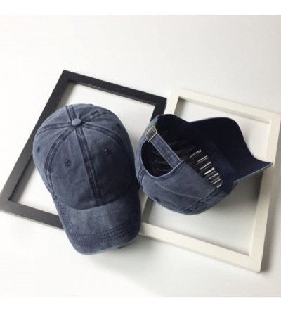 Baseball Caps Unisex Vintage Washed Distressed Baseball-Cap Twill Adjustable Dad-Hat - A05-navy - CM18C0XCSOQ $11.50