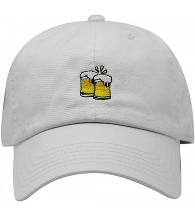 Baseball Caps Cheers Mugs Design Dad Hat Cotton Baseball Cap - White - C618D9NK3U8 $27.00