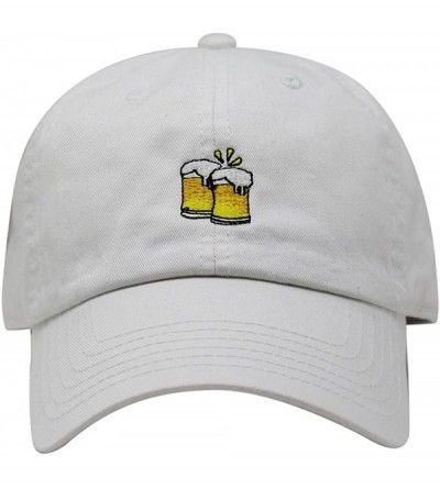 Baseball Caps Cheers Mugs Design Dad Hat Cotton Baseball Cap - White - C618D9NK3U8 $11.30