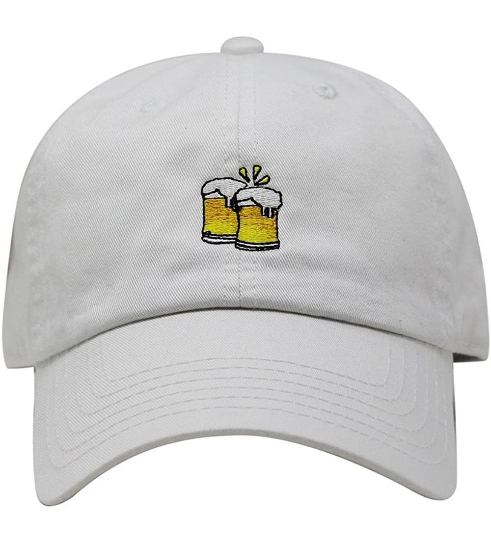 Baseball Caps Cheers Mugs Design Dad Hat Cotton Baseball Cap - White - C618D9NK3U8 $11.30