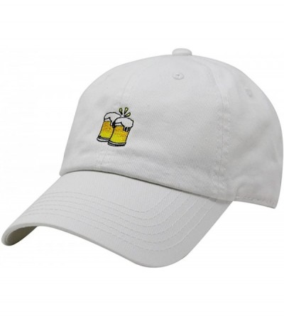 Baseball Caps Cheers Mugs Design Dad Hat Cotton Baseball Cap - White - C618D9NK3U8 $11.30