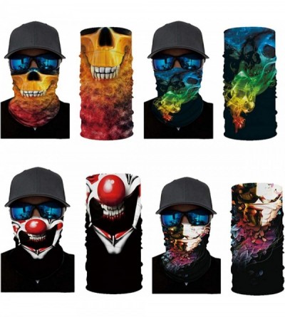 Balaclavas 4pcs 3D Print Multifunction Outdoor Headwear Face Dust Mask Cover Bandanas Magic Scarf - 4packc - CH197U2NLU9 $18.75