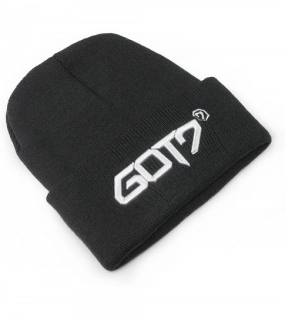 Skullies & Beanies Kpop Logo Beanie 3D Embroidery Knit Beanie hat with lomo Cards - Got7-7 for 7 - CG188WLI3C3 $15.54