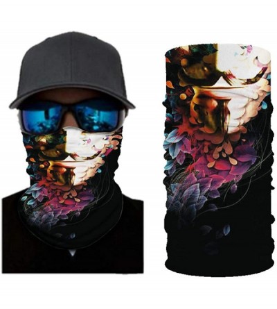 Balaclavas 4pcs 3D Print Multifunction Outdoor Headwear Face Dust Mask Cover Bandanas Magic Scarf - 4packc - CH197U2NLU9 $18.75