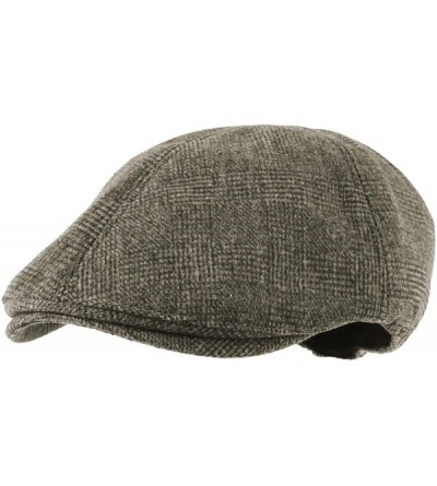 Newsboy Caps Wool Newsboy Hat Flat Cap SL3021 - Browncheck - C2180LR678H $26.48