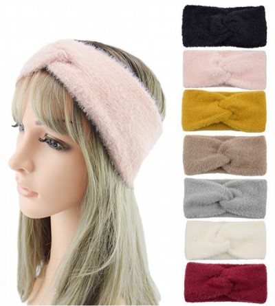 Cold Weather Headbands Fleece Warmers Headbands Winter Turban - Pack of 7 Pieces in 7 Colors - C5192QYKYWT $10.94