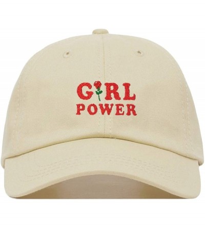 Baseball Caps Girl Power Baseball Hat- Embroidered Dad Cap- Unstructured Soft Cotton- Adjustable Strap Back (Multiple Colors)...