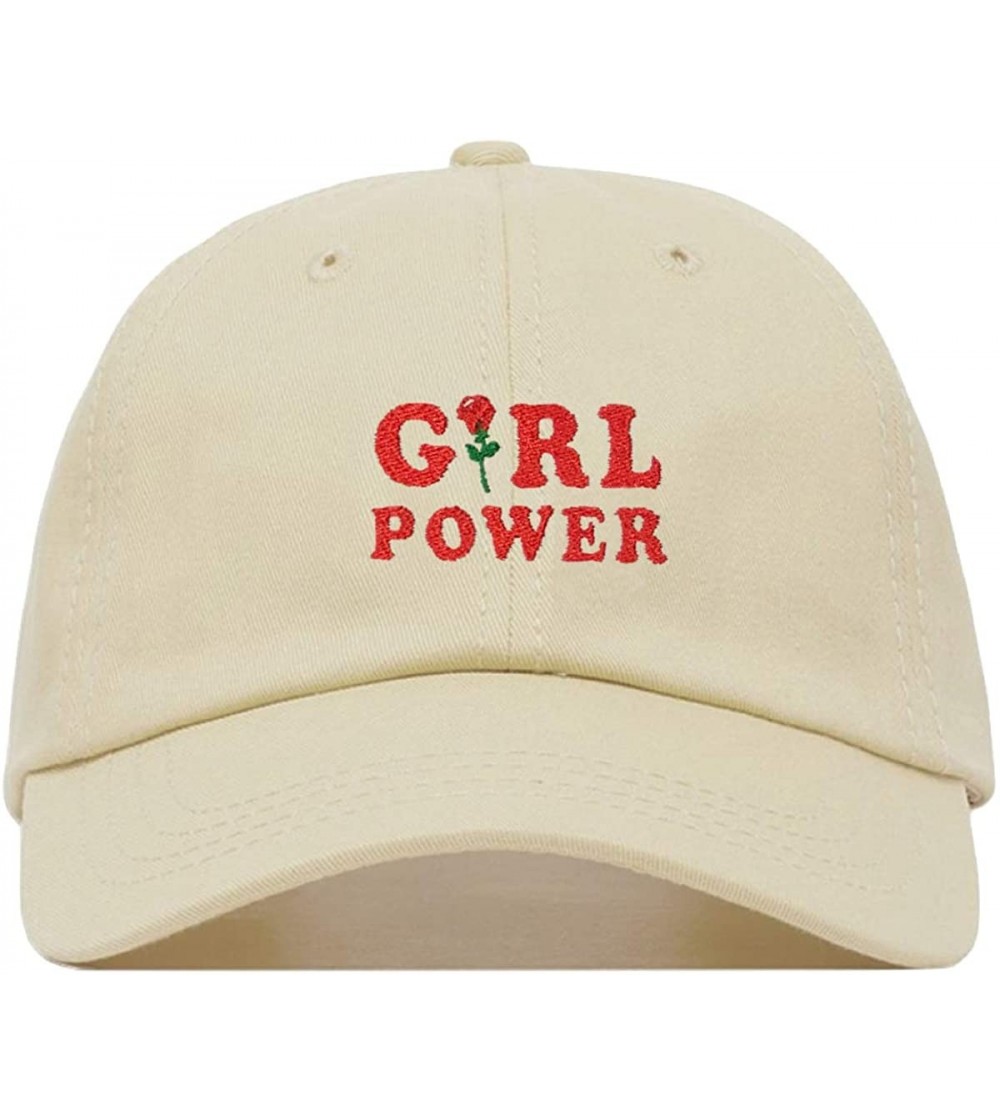 Baseball Caps Girl Power Baseball Hat- Embroidered Dad Cap- Unstructured Soft Cotton- Adjustable Strap Back (Multiple Colors)...
