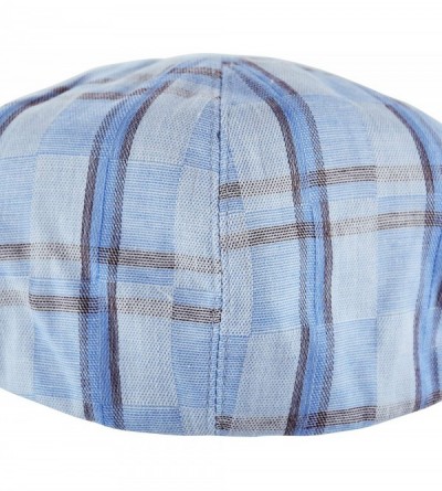 Newsboy Caps Men's Premium Cotton Summer Newsboy Cap SnapBrim Ivy Driving Stylish Hat - Blue Plaid-4022 - CA18QAXZSYS $14.93