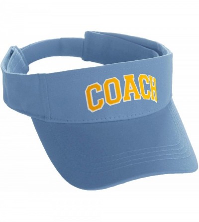 Baseball Caps Classic Sport Team Coach Arched Letters Sun Visor Hat Cap Adjustable Back - Sky Hat White Gold Letters - CN18H5...