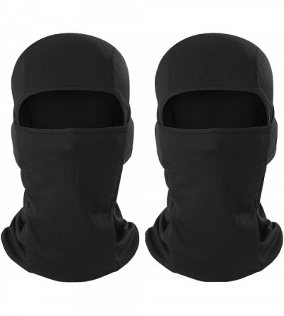 Balaclavas Balaclava Face Mask Adjustable Windproof UV Protection Hood - Black-black - CS18KMOD0C8 $15.06