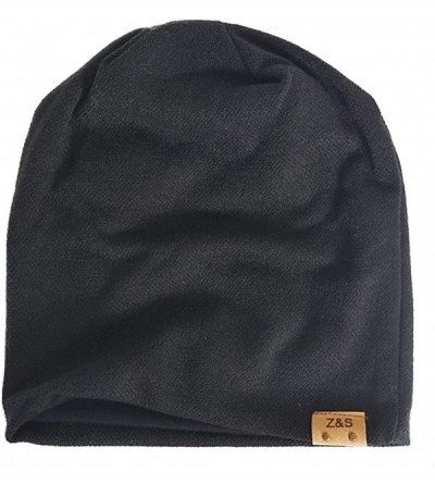 Skullies & Beanies Slouch Beanie Hat for Men Women Summer Winter B010 - Soild-black - CE1212L9A6V $11.37