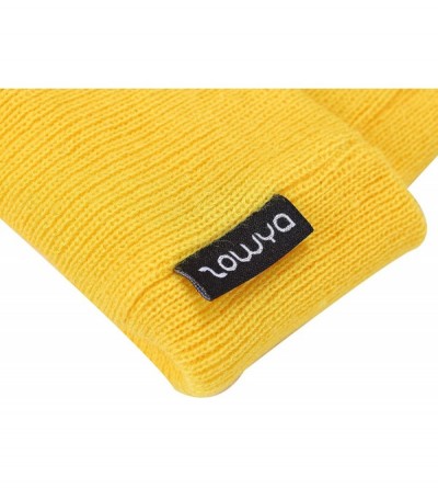 Skullies & Beanies Winter Warm Knit Cuff Beanie - Skull Cap Ski Cap - Daily Beanie for Men & Women - Neon Yellow - CU18IK3RHR...