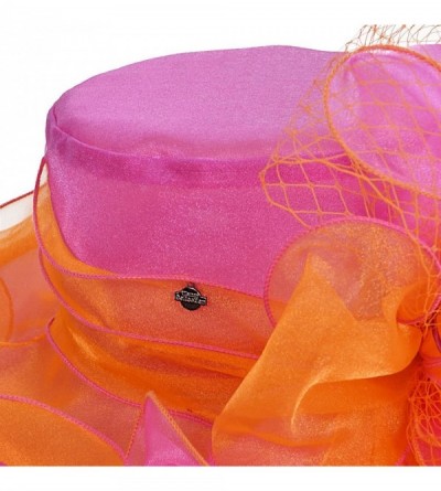 Sun Hats Kentucky Derby Church Hats for Women Dress Wedding Hat - Watermelon With Orange - CR17YC0OC0Y $24.84