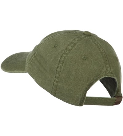 Baseball Caps Number 1 Dad Outline Embroidered Washed Cotton Cap - Olive Green - CQ11NY2AOJT $24.38
