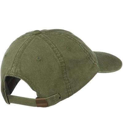 Baseball Caps Number 1 Dad Outline Embroidered Washed Cotton Cap - Olive Green - CQ11NY2AOJT $24.38