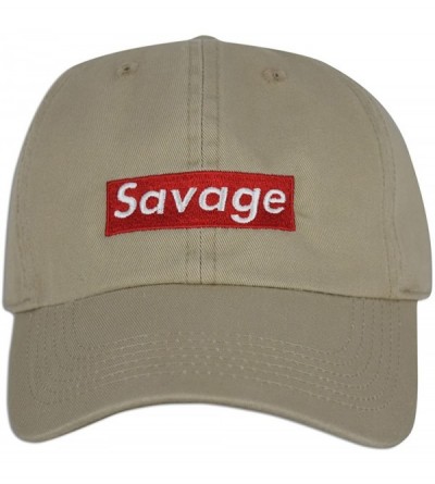 Baseball Caps Savage Embroidered Dad Cap Hat Adjustable Polo Style Unconstructed - Khaki - C61878MIN0Z $16.19