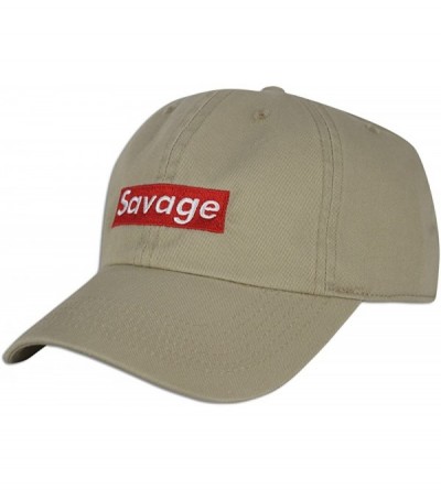 Baseball Caps Savage Embroidered Dad Cap Hat Adjustable Polo Style Unconstructed - Khaki - C61878MIN0Z $16.19