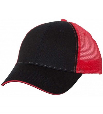 Baseball Caps Sandwich Trucker Cap - Black/Red - CG182M3Y7M0 $18.19