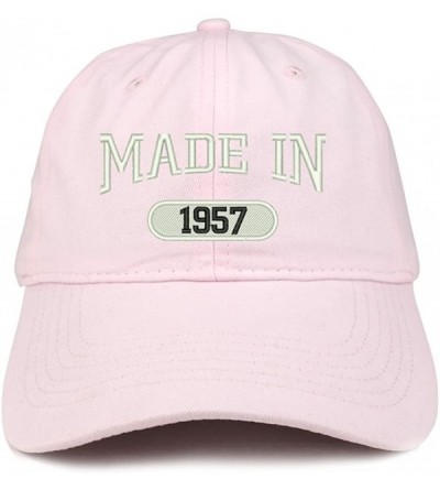 Baseball Caps Made in 1957 Embroidered 63rd Birthday Brushed Cotton Cap - Light Pink - CX18C9R84HS $21.94