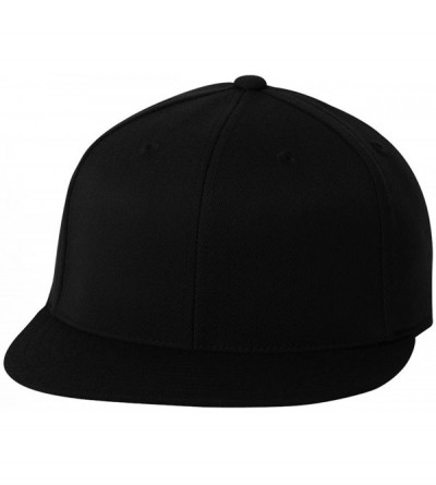 Baseball Caps Yupoong Men's 6-Panel High-Profile Premium Fitted Cap - Black - CL118I0V5FF $26.56