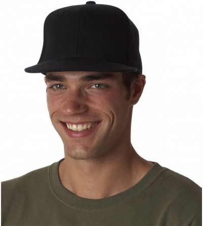 Baseball Caps Yupoong Men's 6-Panel High-Profile Premium Fitted Cap - Black - CL118I0V5FF $15.58