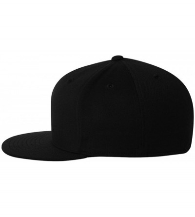 Baseball Caps Yupoong Men's 6-Panel High-Profile Premium Fitted Cap - Black - CL118I0V5FF $15.58