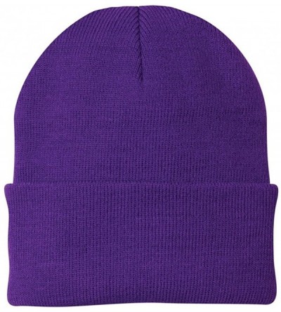 Skullies & Beanies Knit Beanie Caps in 24 - Athletic Purple - C811APLHB0R $11.46