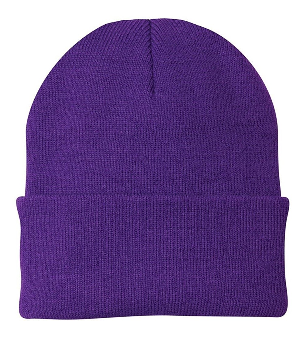 Skullies & Beanies Knit Beanie Caps in 24 - Athletic Purple - C811APLHB0R $11.46