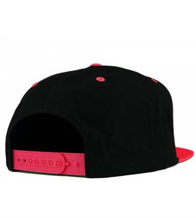 Baseball Caps Palm Tree Embroidered Premium 2-Tone Flat Bill Snapback Cap - Black Red - CR185YL8ZEW $22.55