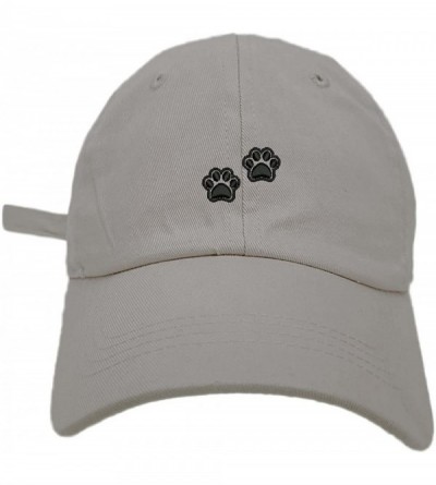 Baseball Caps 2 Dog Paws Style Dad Hat Washed Cotton Polo Baseball Cap - Lt.grey - CH188L88HNT $33.17