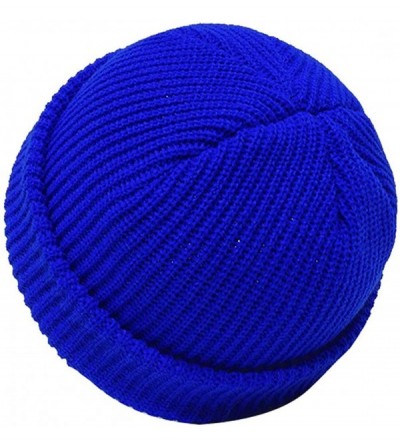 Skullies & Beanies Men's Women's Acrylic Knit Solid Watch Docker Skull Cap - Sapphire - CO18L4USNZO $11.38