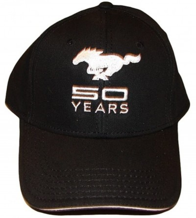 Baseball Caps Ford Mustang 50th Anniversary Men's Embroidered Hat - Black - CQ11OSAQT0J $21.54