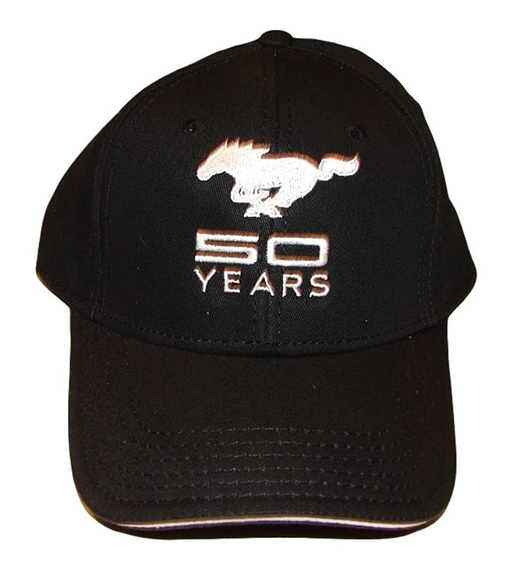 Baseball Caps Ford Mustang 50th Anniversary Men's Embroidered Hat - Black - CQ11OSAQT0J $21.54