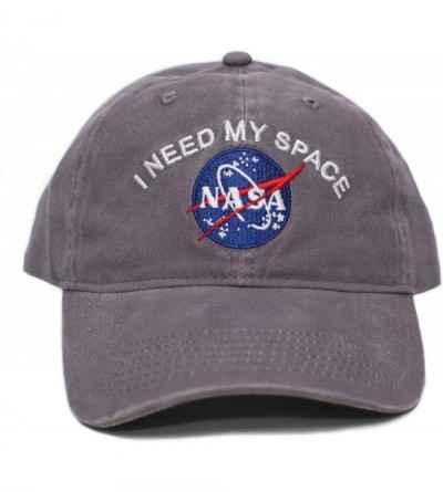 Baseball Caps NASA I Need My Space Pigment Dye Embroidered Hat Cap Unisex Adult Multi - Grey - C81886G3LD2 $27.16