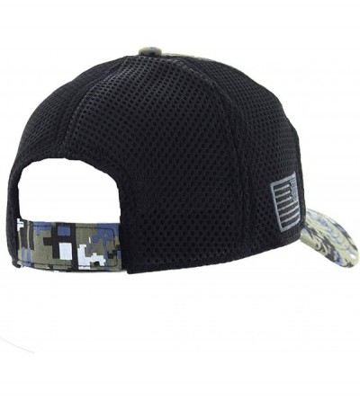 Baseball Caps American US Military Embroidered Flag Soft Mesh Hat Trucker Cap - Black Dig - CH18U8ZTU4R $13.32