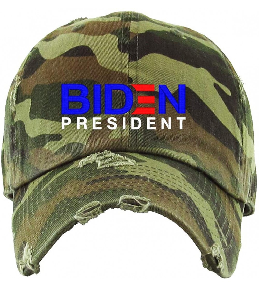 Baseball Caps President Election Embroidered Adjustable Distressed - Camo - C31986G90HY $12.45