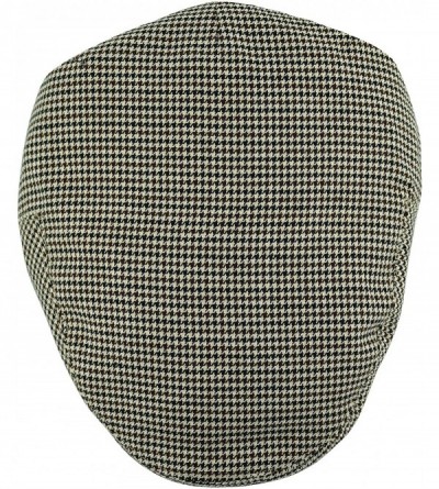 Newsboy Caps Men's Light Weight Tweed Plaid Summer Newsboy Flat Ivy Driving Cap - Khaki Houndstooth - CS18ULGN9R9 $13.08