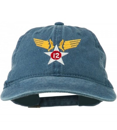 Baseball Caps 12th Air Force Badge Embroidered Washed Cap - Navy - CO11QLM5OSB $19.99