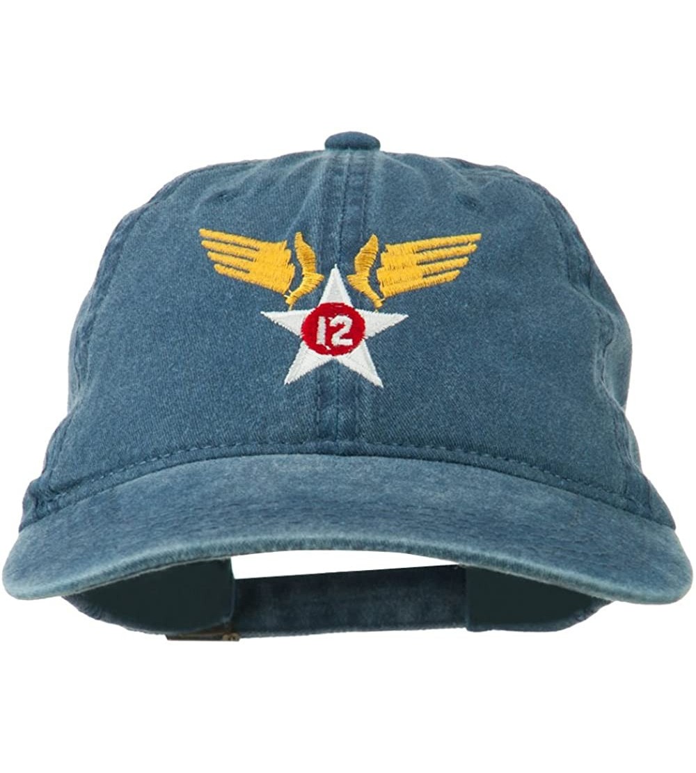 Baseball Caps 12th Air Force Badge Embroidered Washed Cap - Navy - CO11QLM5OSB $19.99