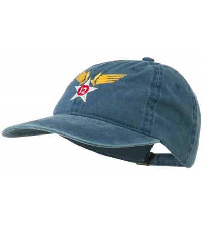 Baseball Caps 12th Air Force Badge Embroidered Washed Cap - Navy - CO11QLM5OSB $19.99