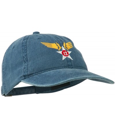 Baseball Caps 12th Air Force Badge Embroidered Washed Cap - Navy - CO11QLM5OSB $19.99